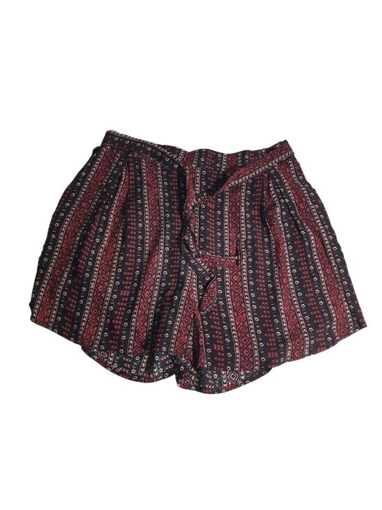 Rue Plus Pants - Rue Plus Womens 2X Lightweight Printed Rayon Shorts Elastic Waistband Black Red